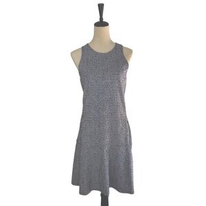 J.McLaughlin Tallula Sporty Cross Back Dress Raffia Jacquard Blue Size Large